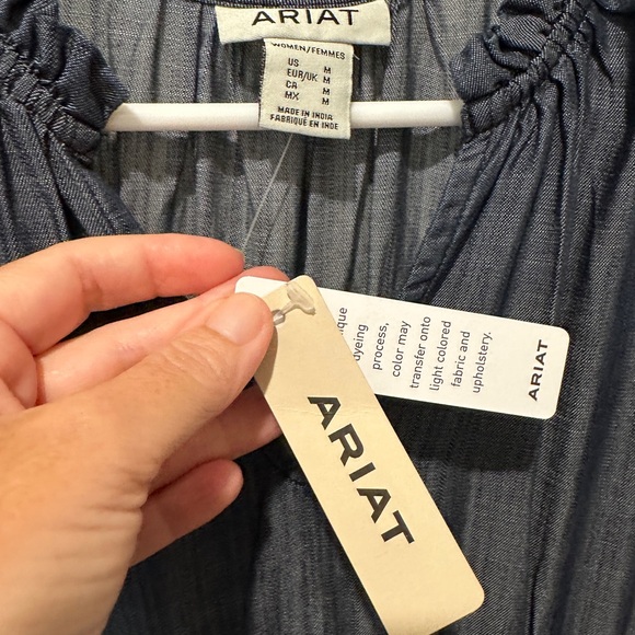 Ariat smocked dark denim ruffle dress. NWT - Picture 6 of 10